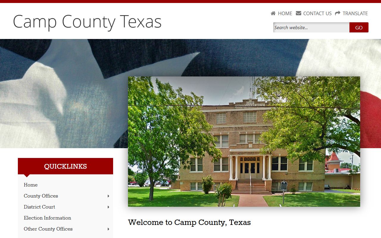 Camp County Clerk marriage license office in Pittsburg Texas