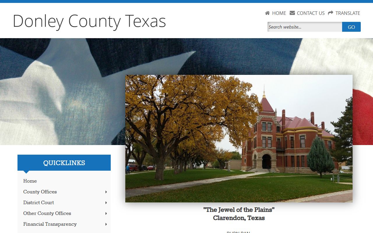 Donley County Clerk website for marriage license in Clarendon Texas