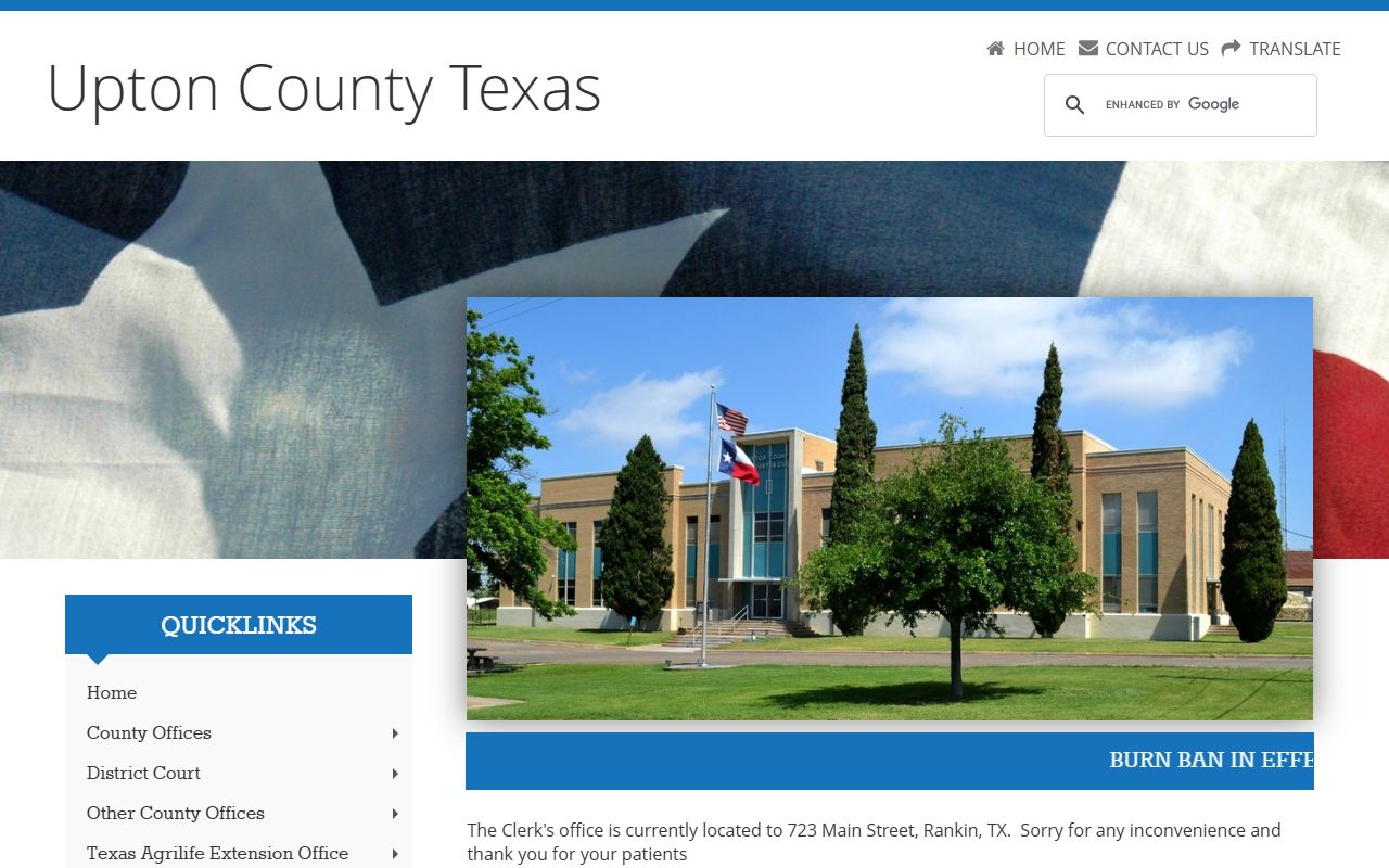 Upton County marriage license office in Rankin Texas